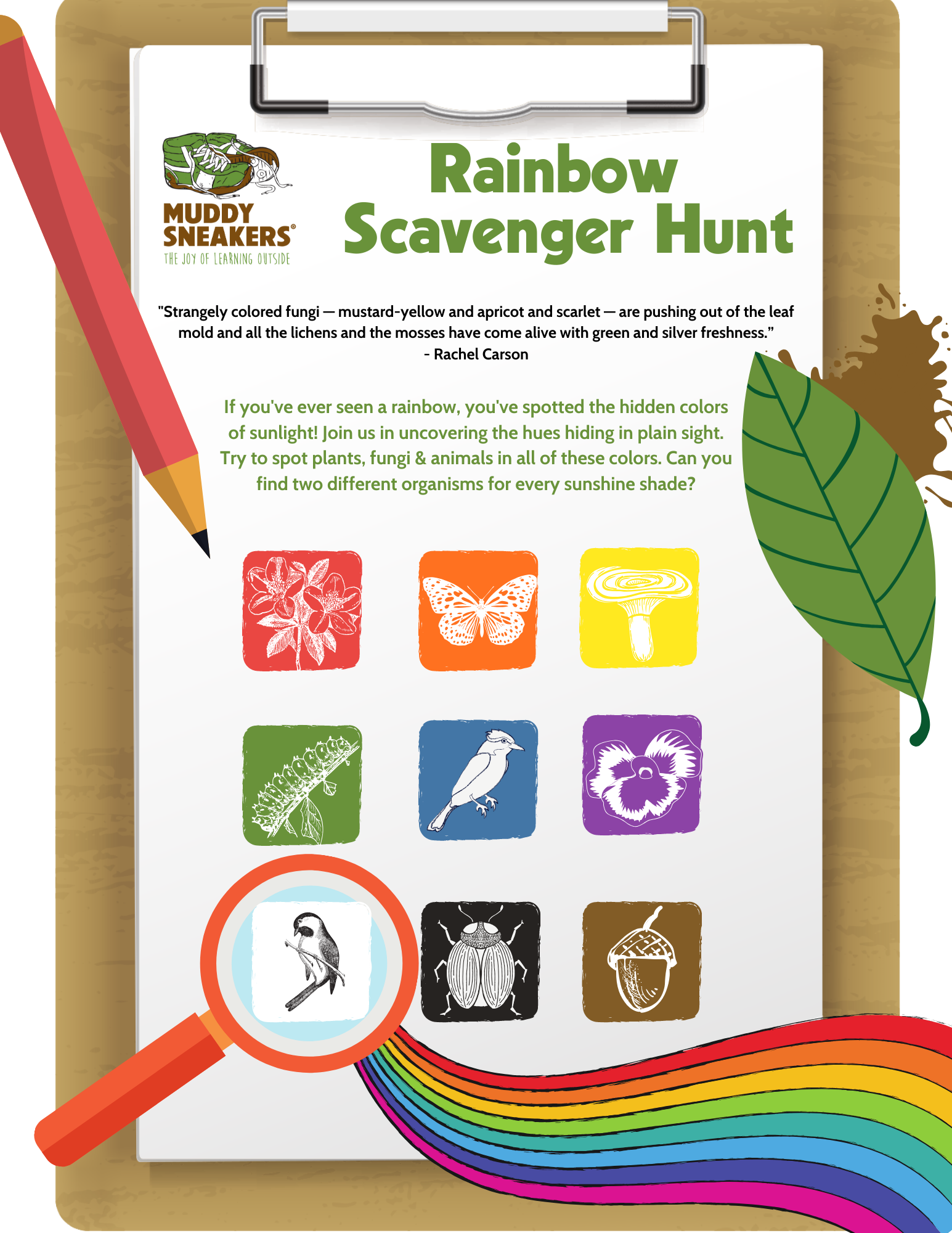 Rainbow Scavenger Hunt! | Muddy Sneakers