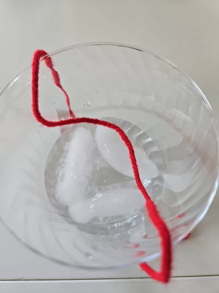 Salt Experiment: Laying String